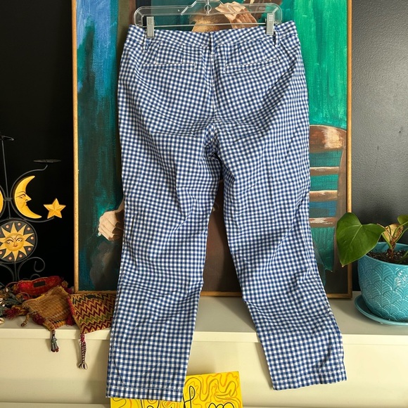 Talbots Petite Blue and White Checkered Cropped Pants 6P - Picture 11 of 16